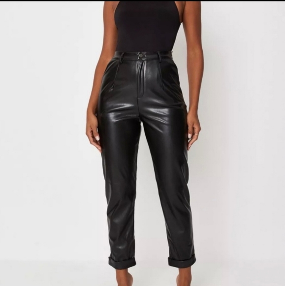 Missguided Pants - Missguided Faux Leather Cigarette Pants